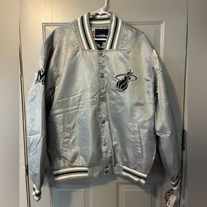 Miami Heat NBA JH Design Silver Jacket NWT